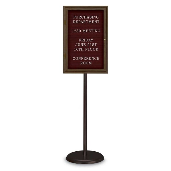 United Visual Products Corkboard, Double Door, Radius Frame, 42x32", Bronze/Black UV70025-BRONZE-BLACK - main